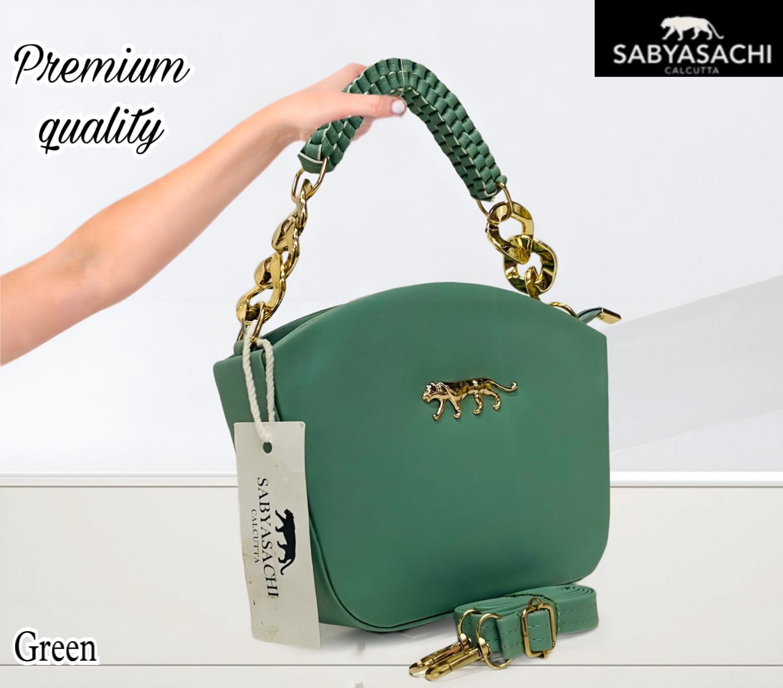 Regal Radiance: Sabyasachi Sling Bag with Weaved Handle